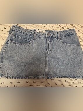 Hollister Acid Wash Denim Skirt in Light Blue
